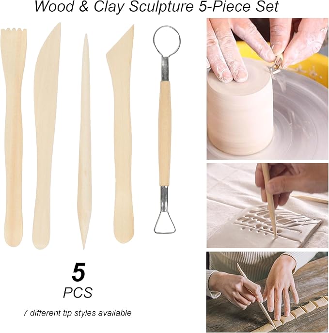 27 PCS Clay Tools Kit | Practical Polymer Clay Sculpting Set for Adults | Ideal for Air Dry Clay Pottery Craft, Dotting, Carving, Drawing, Molding, Modeling, Shaping, Baking