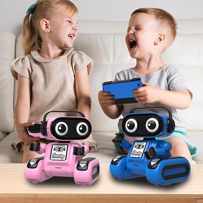 Robot Toys for Boys, Rechargeable Remote-Controlled Robot for Kids 6-8, RC Robots with Auto-Demo, Record, Repeat, Dance Moves, Music, Flexible Head & Arms, Gift Ideas for Birthday Xmas - Blue
