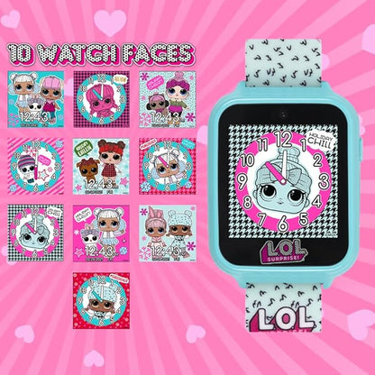 Accutime Kids LOL Surprise Light Blue Educational Touchscreen Smart Watch Toy for Girls, Boys, Toddlers - Selfie Cam, Learning Games, Alarm, Calculator, Pedometer & More (Model: LOL4299AZ)