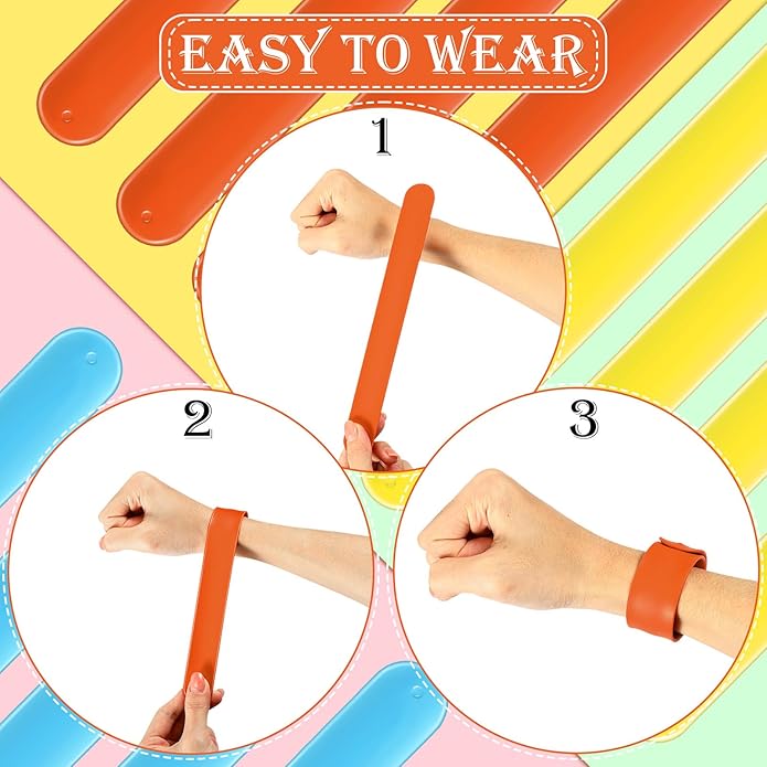 12 Pcs Silicone Slap Bracelets DIY Slap Bands Party Favors Bulk Blank Soft Wristband Wrist Snap Band for Craft Project DIY Painting Birthday Party Halloween Christmas