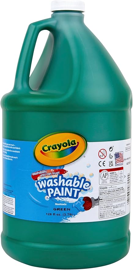 Crayola Washable Paint for Kids - Green (1 Gallon), Kids Arts and Crafts Supplies, Non Toxic, Bulk