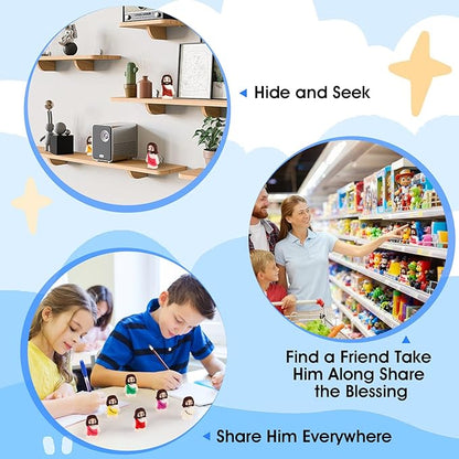 40PCS Little Jesus Figures, 10 Color Tiny Jesus Figurines in Bulk, Mini Jesus Figure Religious Gifts, Christian Mothers Day Teacher Appreciation Gifts for Kids Women Mom (40PCS)