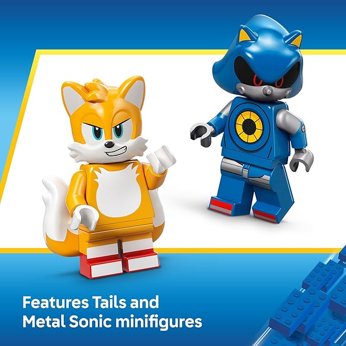 LEGO Sonic The Hedgehog Cyclone vs. Metal Sonic - Building Toy for Kids, Boys and Girls, Ages 8+ - Mech Suit with Metal Sonic and Tails Minifigures for Pretend Play - Gift Idea for Birthdays - 77002
