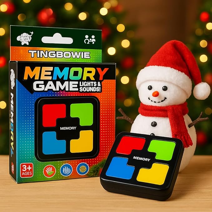 tingbowie Lights Up Memory Game Handheld Electronic Toy, Color Memorizing with Lights and Sounds