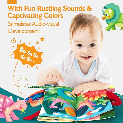 hahaland Baby Books 0-6 Months,Infant Tummy Time Toy Sensory Toys 6 to 12 Months Touch Feel Book Gifts for Boy Girl 0-3 Month Learning Toy Baby Birthday Easter Basket Stuffers (Single)
