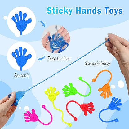 Sticky Hands Bulk 48 PCS Party Favors for Kids 4-8 8-12 Stretchy Sticky Hand Toy Goodie Bag Stuffers Fillers Treasure Box Toys Classroom Prizes School End of Year Student Gifts Birthday Party Supplies
