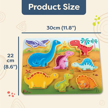 B. toys- Peek & Explore - Dinosaurs- Wooden Puzzle – Chunky Puzzle for Toddlers, Kids – Dinosaur Puzzle – Educational & Developmental Toys – 2 Years +