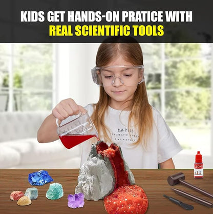 Volcano Kit, Dinosaur Kit，Gem Digging Kit, Volcano Eruption Science Kits, Science STEM Activities Educational for Age 6-8-12, Kid Toys, Birthday Gift
