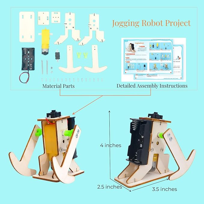 DEUXPER 5 Sets of Robot STEM Toys for Kids, Wood Craft Kit for Boys Age 8-12, DIY Science Building Projects for 6-8, 3D Puzzles Assembly Models, Gift for Children Age 6 7 8 9 10 11 12 14