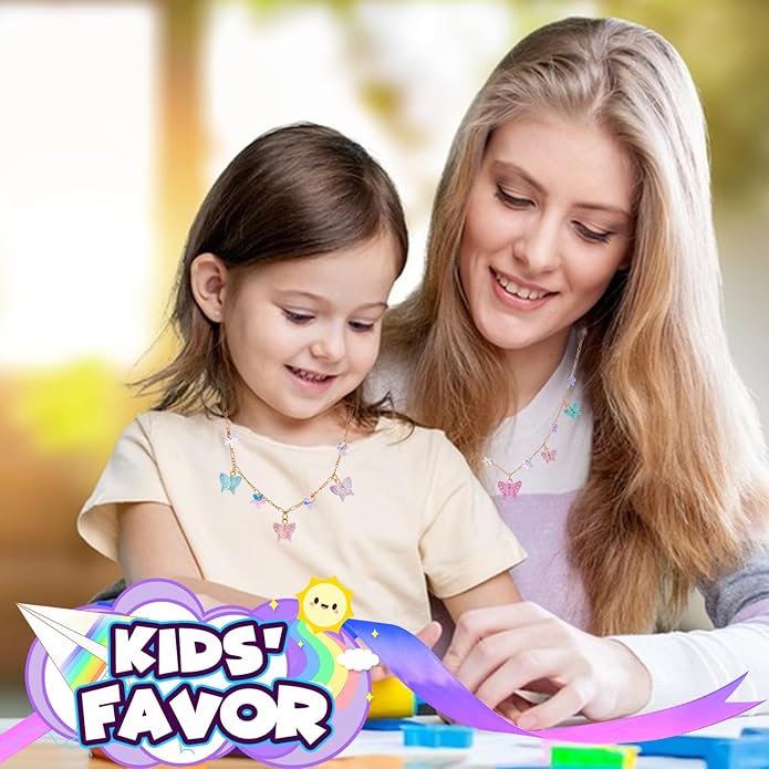 PinkSheep Toddler Jewelry Kids Jewelry Kids Necklace Choker and Bracelet 3 Pack 9pcs, Little Girls Jewelry In Box, Flower Girl Gift Kids Girls Accessories