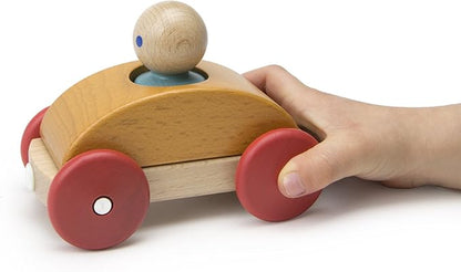 3 Piece Tegu Magnetic Racer Building Block Set, Orange