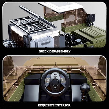 Jeep Off-Road Car Building Blocks, City Truck Model Speed Car Kit 317 Pieces 1:35, STEM Gift Toys for Kids Boys 8+