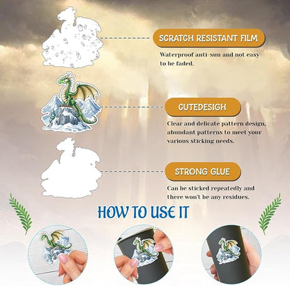 74 PCS Dragon Party Favors, 24 PCS Dragon Slap Bracelets 50 PCS Dragon Stickers Dragon Birthday Party Decorations Supplies Gifts for Kids Classroom Rewards