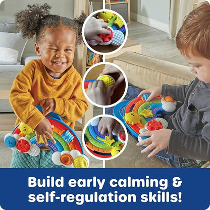 Learning Resources Rainbow Busy Board - Montessori Busy Board, Toddler Sensory Toys, Boy and Girl Travel Toys for Toddlers, Fine Motor Toy, Sensory Toddler Travel Activities, Educational Gifts