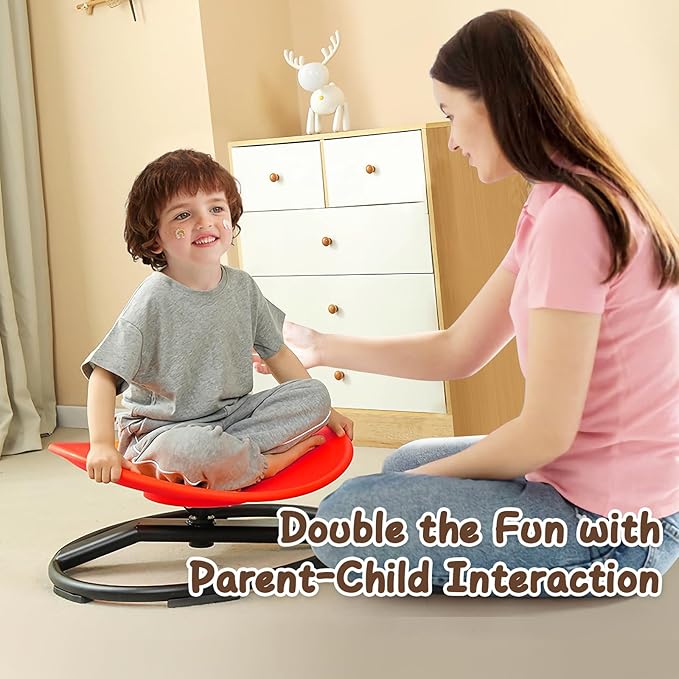 Kids Sensory Chair for Autism Kids Swivel Chair, Sensory Spin Chair Seat Improve Physical Coordination Wobble Chair for Kids Sit and Spin Relief of Motion Sickness
