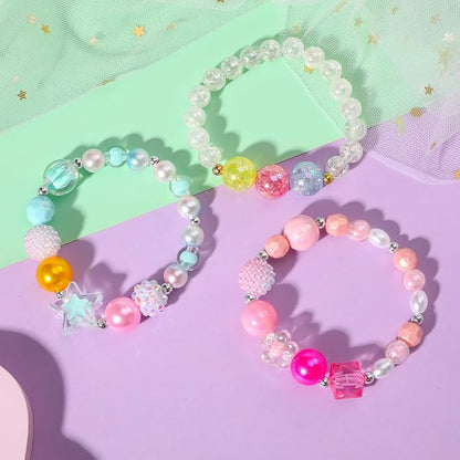 PinkSheep Toddler Jewelry Kids Jewelry Kids Necklace Choker and Bracelet 3 Pack 9pcs, Little Girls Jewelry In Box, Flower Girl Gift Kids Girls Accessories