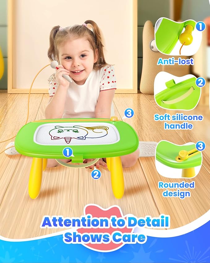 Seimome Toddlers Toys Ages 1-3, Magnetic Drawing Board, Doodle Board Pad Learning and Educational Toys for 18 Months Baby 1-3 Yr Kids Birthday Gifts - Green