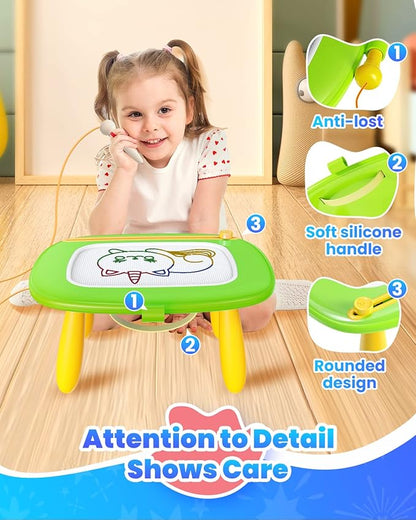 Seimome Toddlers Toys Ages 1-3, Magnetic Drawing Board, Doodle Board Pad Learning and Educational Toys for 18 Months Baby 1-3 Yr Kids Birthday Gifts - Green