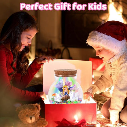Kids Unicorn Terrarium Crafts Kit, Remote Control 13-in-1 LED Night Light Up Color, Unicorn Birthday Gifts Toys for Girls, DIY Unicorn Arts Toys for Girls Ages 4 5 6 7 8 9 10 11 12 Year Old