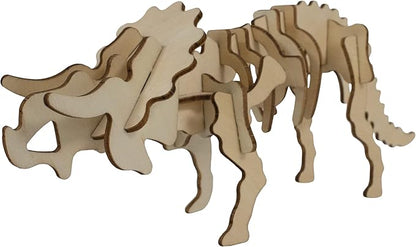 Eco 3D Wooden Puzzle Triceratops from Deluxebase. Animal Themed DIY 3D Puzzle Craft Kit. Sustainable Wood Dinosaur Animal Toys.Perfect Model Building Kits for Educational Toys and Kids Party Favors