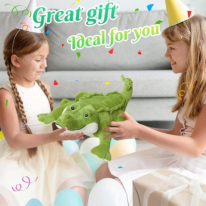 Athoinsu Cute Alligator Stuffed Animal Hugging Soft Realistic Crocodile Plush Toy Pillow Birthday Children's Day Christmas for Toddler Kids Boys, 18.5''