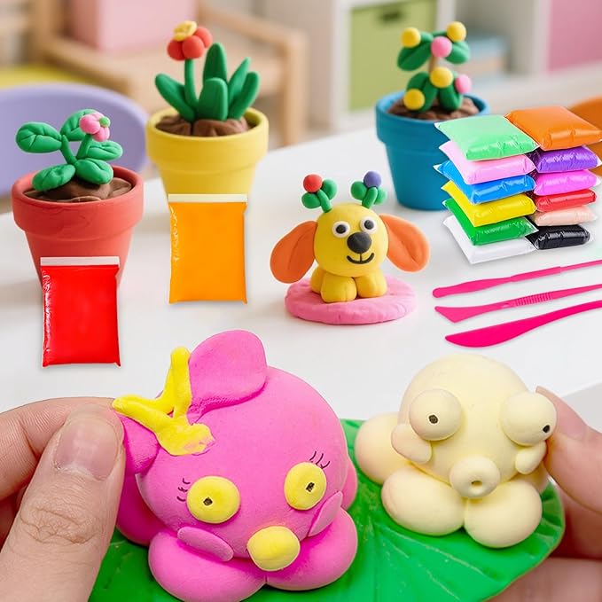 Purple Air Dry Clay 12 Packs Foam Clay Air Dry Foam Clay for Kids,Moldable Super Light Weight Clay Perfect for Arts, Crafts, Classroom Teaching