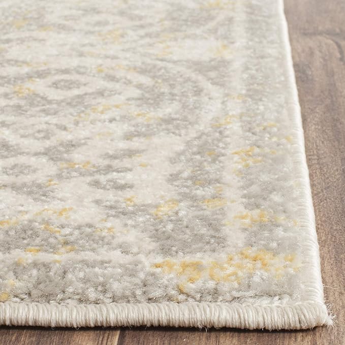 SAFAVIEH Evoke Collection 2'2" x 7' Ivory/Grey EVK264D Distressed Non-Shedding Living Room Entryway Foyer Hallway Bedroom Runner Rug