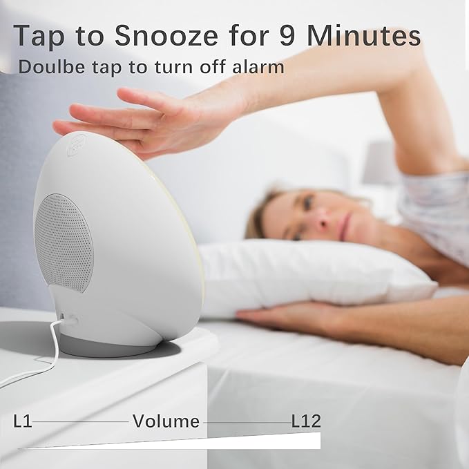 ANTDALIS Sunrise Alarm Clocks White Noise Sound Machine with 26 Soothing Sounds, 7 Night Lights, Wake Up Light Alarm Clock for Bedrooms, Heavy Sleepers, Baby, Kids, Dual Alarms, Sleep Timer, Snooze