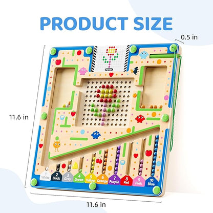 Magnetic Color and Number Maze, Montessori Toys, Toddler & Kids Games Designed for Preschool Learning Activities, Enhancing Fine Motor Skills & Cognitive Growth, 3+ Year Old Birthday Gift