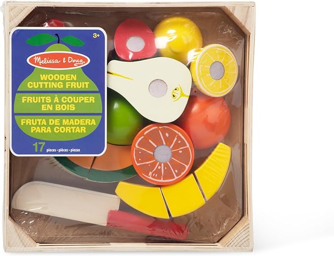 Melissa & Doug Cutting Fruit Set - Wooden Play Food Kitchen Accessory, Multi - Pretend Play Accessories, Wooden Cutting Fruit Toys For Toddlers And Kids Ages 3+