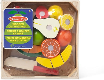 Melissa & Doug Cutting Fruit Set - Wooden Play Food Kitchen Accessory, Multi - Pretend Play Accessories, Wooden Cutting Fruit Toys For Toddlers And Kids Ages 3+