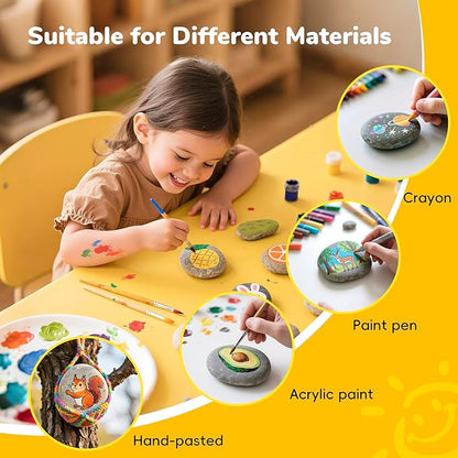 Simetufy 25Pcs Rocks for Painting, Large 3-4 Inch Natural River Stones for DIY, Art & Crafts, Smooth Paintable Flat Rocks Bulk for Adults, Children, Kindness Rocks Garden Decoration