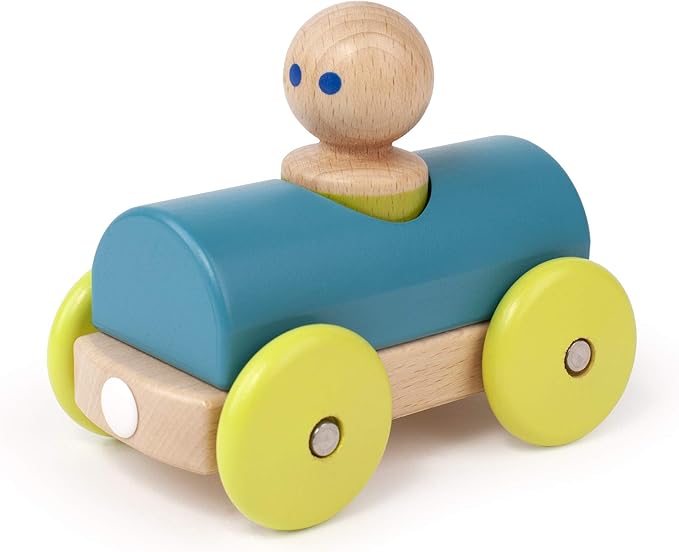 3 Piece Tegu Magnetic Racer Building Block Set, Teal