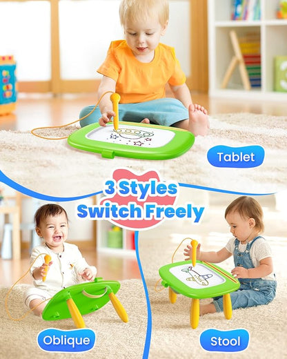 Seimome Toddlers Toys Ages 1-3, Magnetic Drawing Board, Doodle Board Pad Learning and Educational Toys for 18 Months Baby 1-3 Yr Kids Birthday Gifts - Green