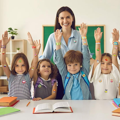 Frienda 65 Pcs Reading Gifts Bulk Love to Read Slap Bracelets Party Favors Inspirational Reading Stickers Pins Badge for Students Rewards Boys and Girls Sunday School Book Party Favor Supplies