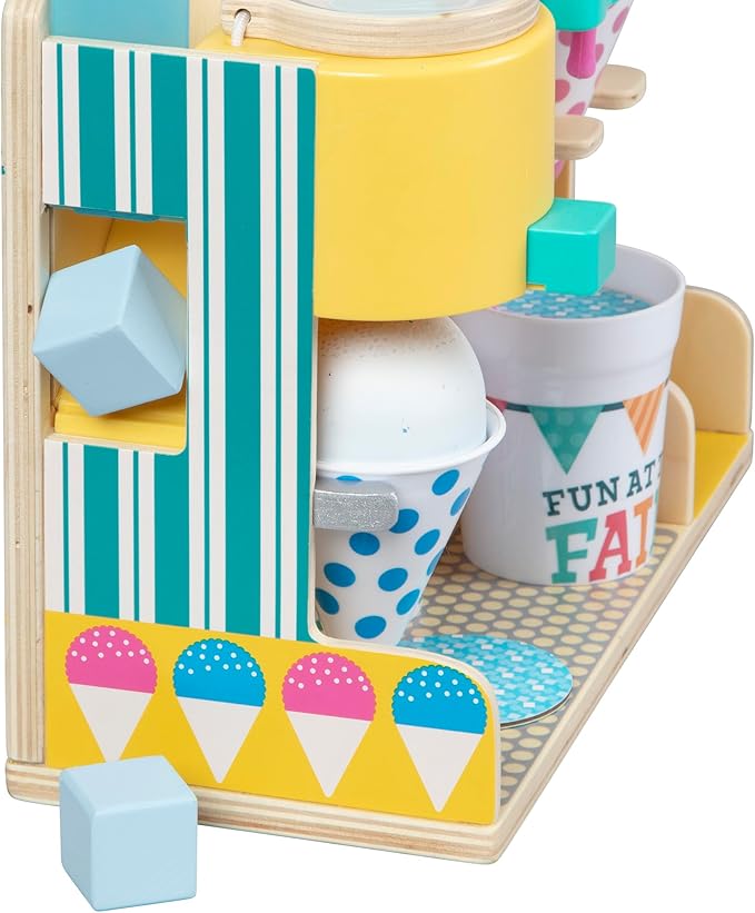 Melissa & Doug Fun at The Fair! Wooden Snow-Cone and Slushie Play Food Set - FSC Certified