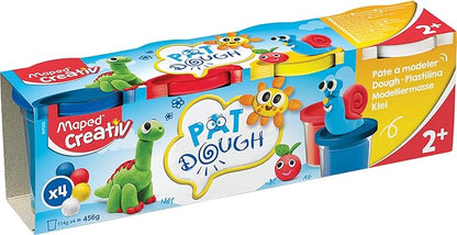 Maped Creativ My First Premium Modeling Dough - 4 4.2 oz pots - Kids Creating Clay Sculptures - Variety of Vibrant Colors - Super-Soft - Non-Stick Texture - Improves Sensory Skills