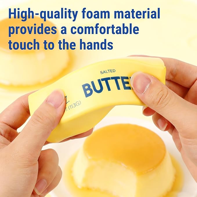 2Pack Slow Rising Dumpling Squishy Butter Squeeze Toys, Slow Rising Squishy,Squeeze Ball Realistic Butter Stick Soft Squeeze Toys for Anxiety and Stress Relief, Party, Gifts