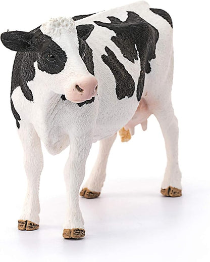 Schleich Farm World, Farm Animal Toys for Kids Ages 3 and Above, Black and White Holstein Cow Toy Figure