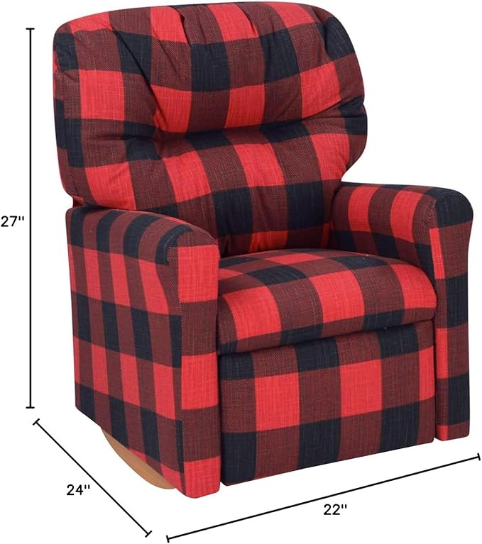 Dozydotes Buffalo Check Child Recliner, Multi Color