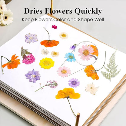 Aboofx Flower Press Kit, Craft Kits 11.2" x 11.2" 8 Layers Wooden Flower Pressing Kit for Crafts Pressed Flowers and Plant for DIY Art, Preservation for Bookmark Frame Wedding Drying