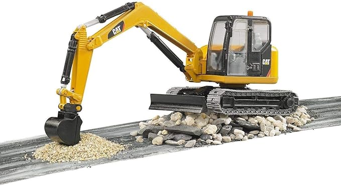 Bruder Toys - Construction Realistic CAT Mini Excavator Vehicle with Rotatable Cab and Removeable Shovel - Ages 3+