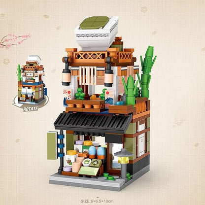 LOZ M6604 Mini Blocks Japanese Street View House Building Block Kit,1608 Pieces MOC Construction Creative Japan Architecture Model Set, Awesome Building Toys Gift for Kids and Adults