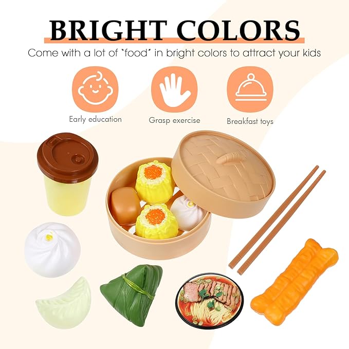 2 Sets Induction Cooker for Steamer Buns Children Pretend Breakfast Toys Chinese Breakfast Play Toy Pretend Toys for Breakfast Steamed Toy Kitchen Cooking Toys