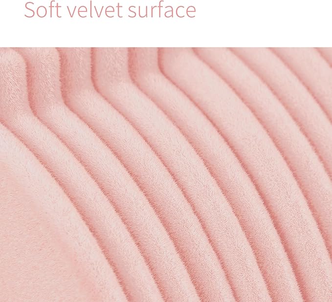 ManGotree Velvet Baby Clothes Hangers, Baby Toddler Kids Hangers with Swivel Hook, Notched Shoulder Design for Kids and Children Clothes (30 Pack, Light Pink)