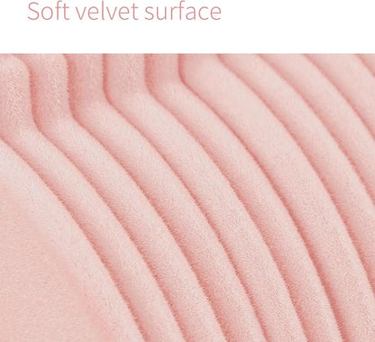 ManGotree Velvet Baby Clothes Hangers, Baby Toddler Kids Hangers with Swivel Hook, Notched Shoulder Design for Kids and Children Clothes (30 Pack, Light Pink)