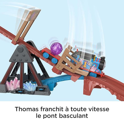 Thomas & Friends Motorized Toy Train Set Crystal Caves Adventure with Thomas, Tipping Bridge & 8 Ft of Track for Preschool Kids Ages 3+ Years