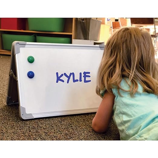 Flipside Products 18”x12” Magnetic Double-Sided Desktop Easel, Bright White Dry Erase Easel for Office, Home, and Classroom, Aluminum Frame, Magnets and Dry Erase Marker w/Magnetic Eraser Cap, 6 Pk