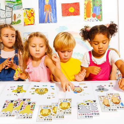 ArtCreativity Make Your Own Zoo Sticker Assortment, Set of 24 Sheets, Unique Arts ‘n Crafts Activity Supplies Kit for Kids, Sticker Prize, Fun Birthday Party Favor, Goodie Bag Filler