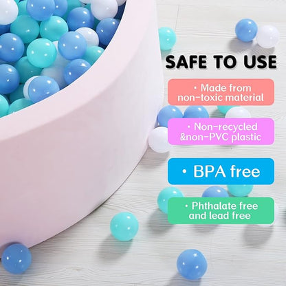 Ball Pit Balls Plastic Balls for Ball Pit Phathalate Free BPA Free Plastic Balls 100pcs 2.2" Set for Toddlers for Play Tent Tunnel